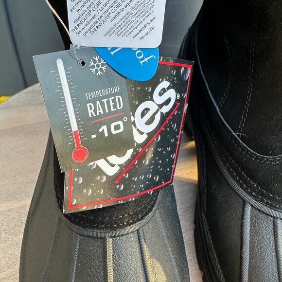 New Totes Jerome Leather Rubber Duck Toe Waterproof Boots Insulated Mens Size 9 - Picture 7 of 15